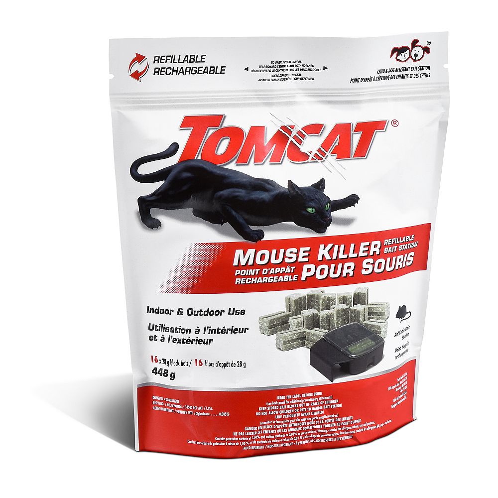 Tom Cat Tomcat Mouse Killer Refillable Bait Station (Tier 1) 16 x 28g