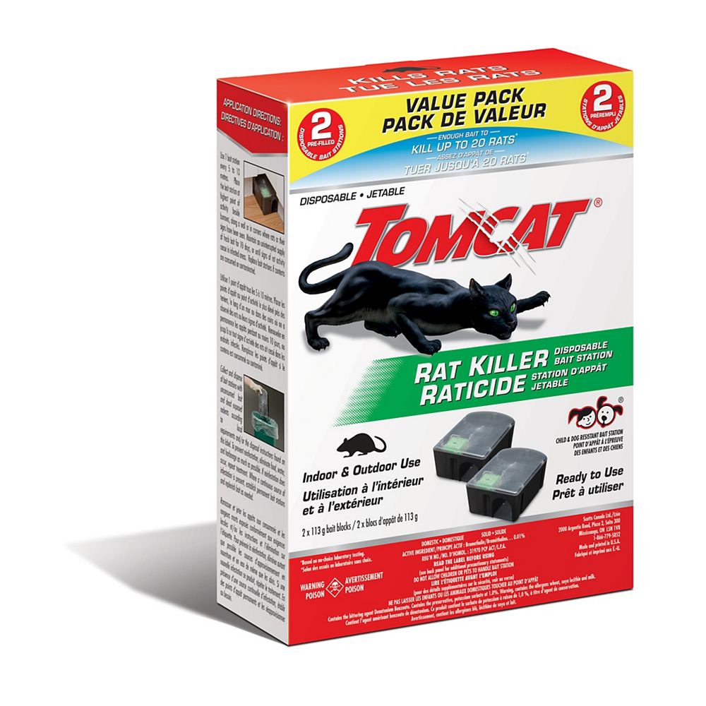 Tom Cat Tomcat Rat Killer Disposable Bait Station 2 x 113g The Home