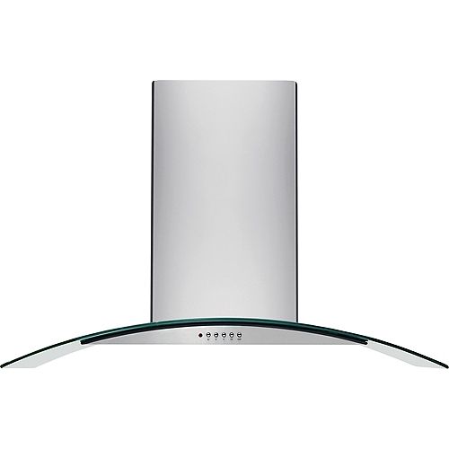 42-inch Convertible Glass Canopy Island Range Hood in Stainless Steel