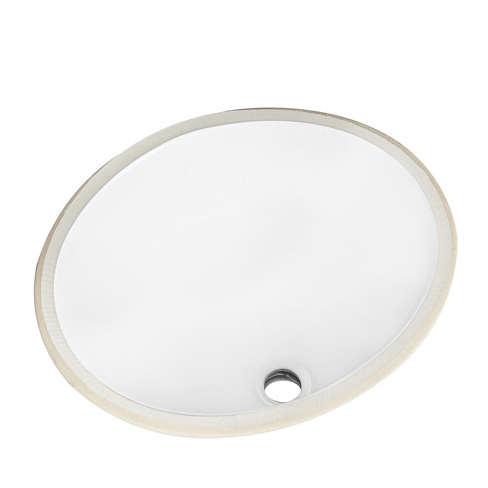 Glacier Bay Oval 19 inch Undermount Sink in White The Home Depot Canada
