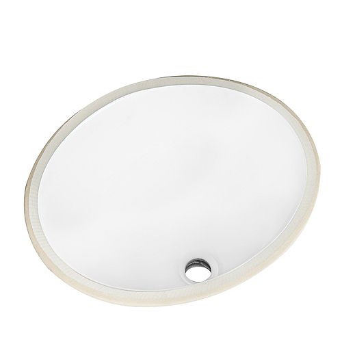 Oval 19 inch Undermount Sink in White