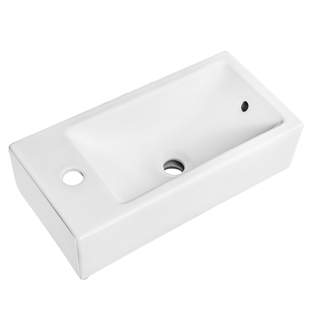 Glacier Bay Wall Hung Sink with Single Hole Drilling and Wall Bracket ...