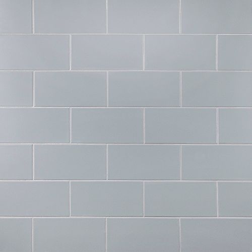 SAMPLE - Projectos 7-3/4 in. x 3-7/8 in. Cinza Matte Ceramic Subway Floor and Wall Tile