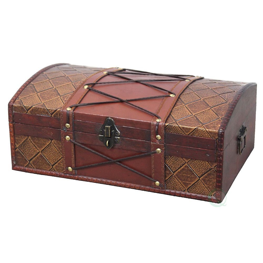 Vintiquewise Pirate Treasure Chest With Leather X The Home Depot Canada