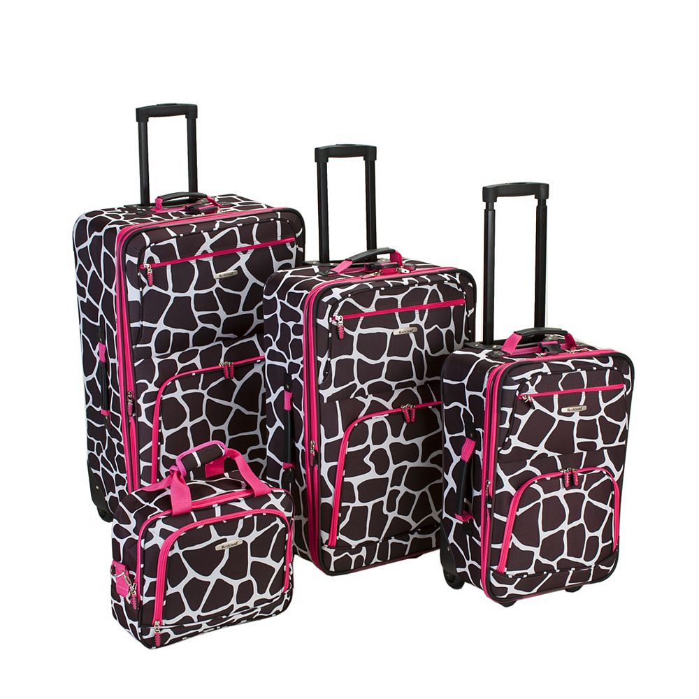 Rockland Deluxe Softside Luggage Set, Pinkgiraffe The Home Depot Canada