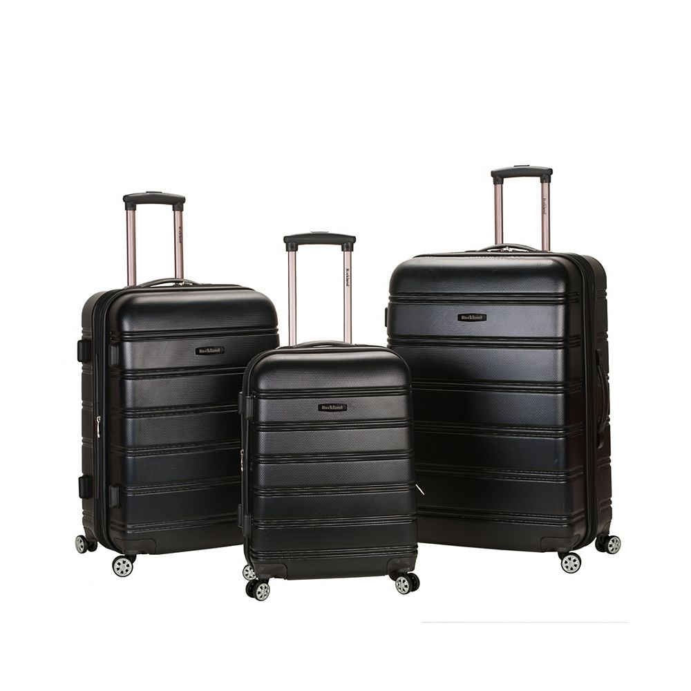 Rockland Melbourne Hardiside 3-Piece Luggage Set, Black | The Home ...