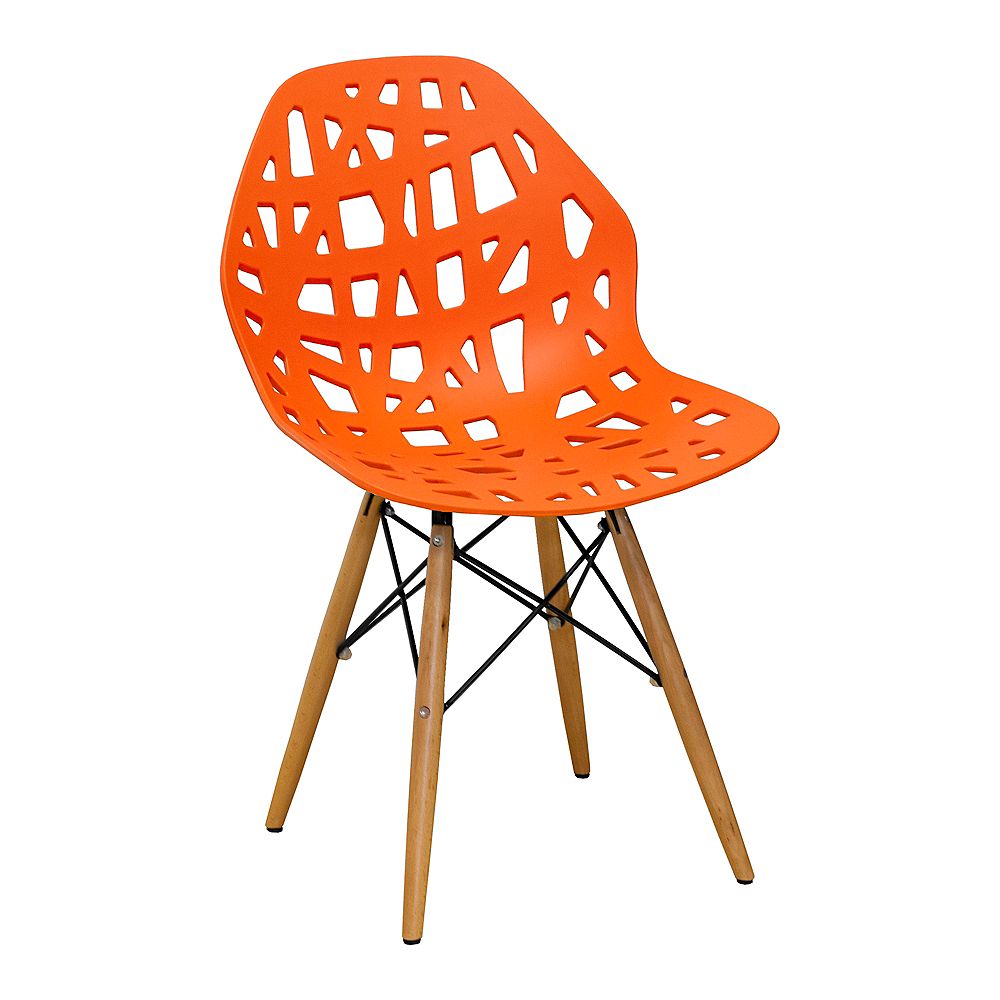 Mod Made Stencil Cut Out Eiffel Side Chair Set Of 2 Orange The Home Depot Canada