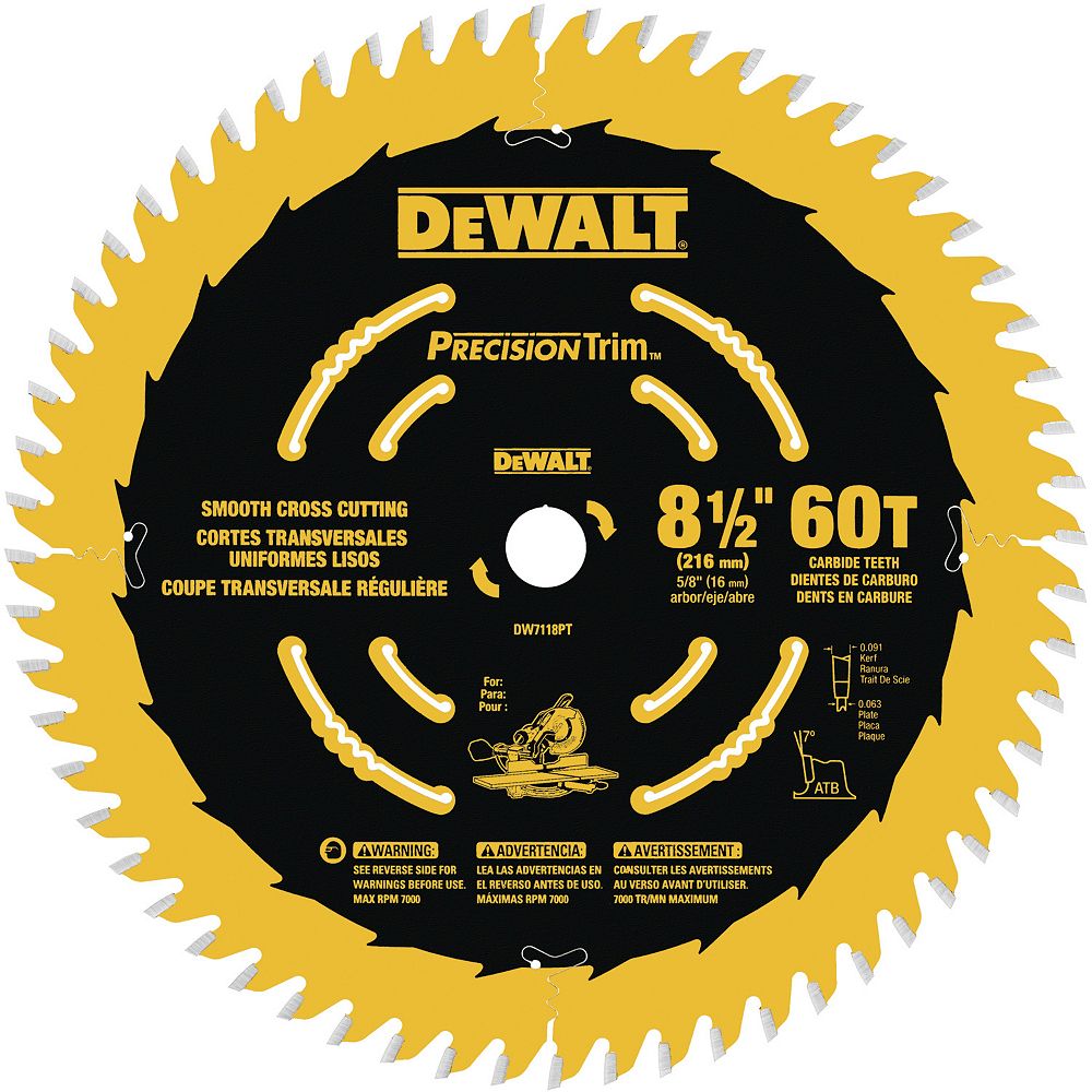 Dewalt 8 12 Inch 60 Tooth Precision Trim Fine Crosscutting Saw Blade