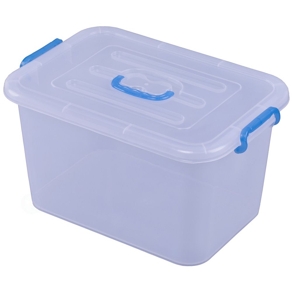 Basicwise Large Clear Storage Container With Lid and Handles | The Home ...