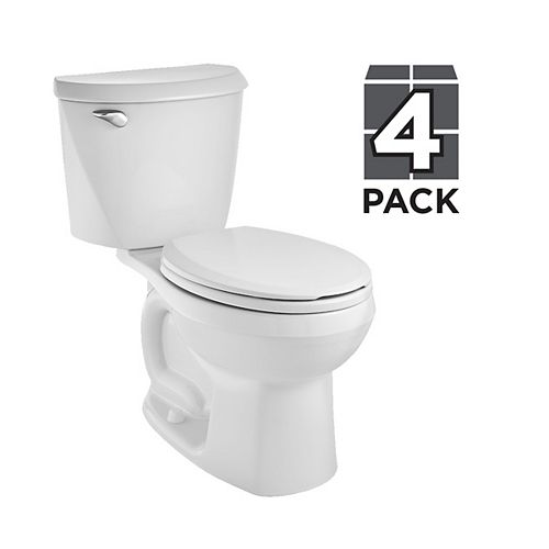 American Standard Reliant 4.8 LPF 1.28 GPF Single Flush Round Front Toilet in White (8 Pack)