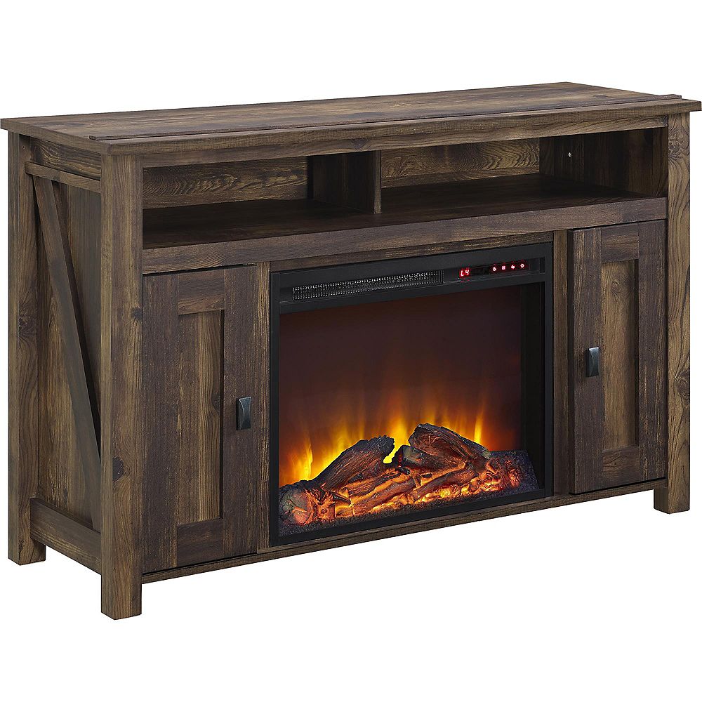 Dorel Farmington Electric Fireplace TV Console for TVs up to 50", Rustic The Home Depot Canada