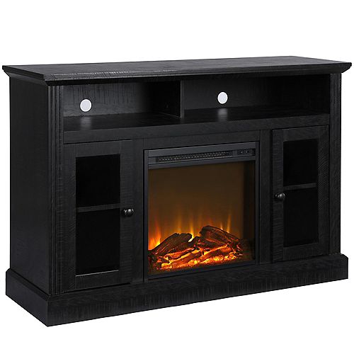 Chicago Electric Fireplace TV Console for TVs up to a 50", Black Oak