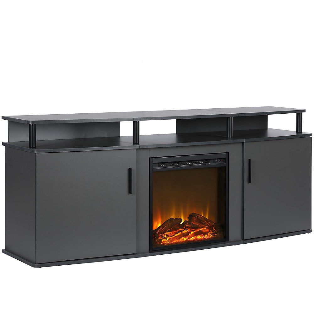 Dorel Carson Electric Fireplace TV Console for TVs up to 70", Gray