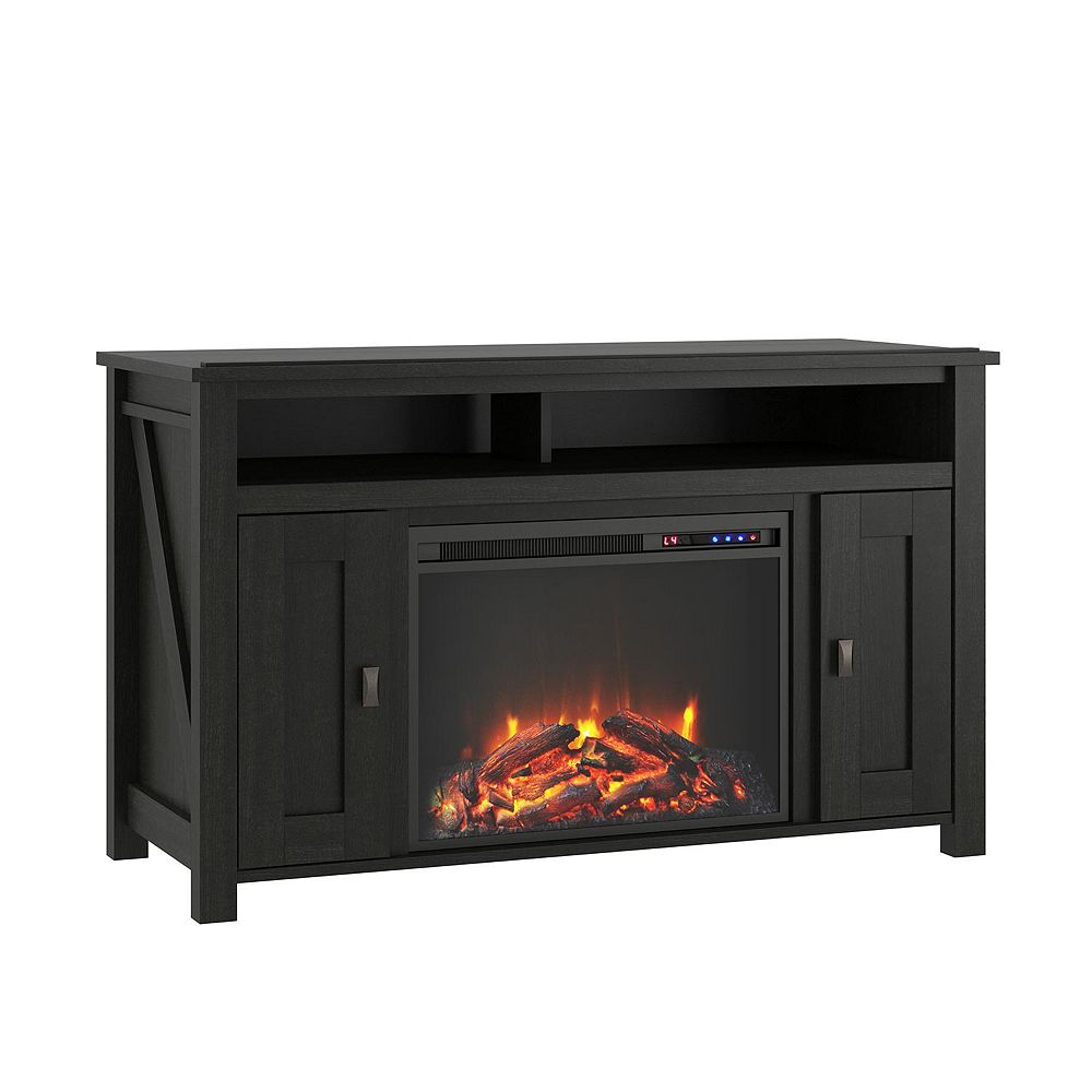 Dorel Farmington Electric Fireplace TV Console for TVs up to 50", Black
