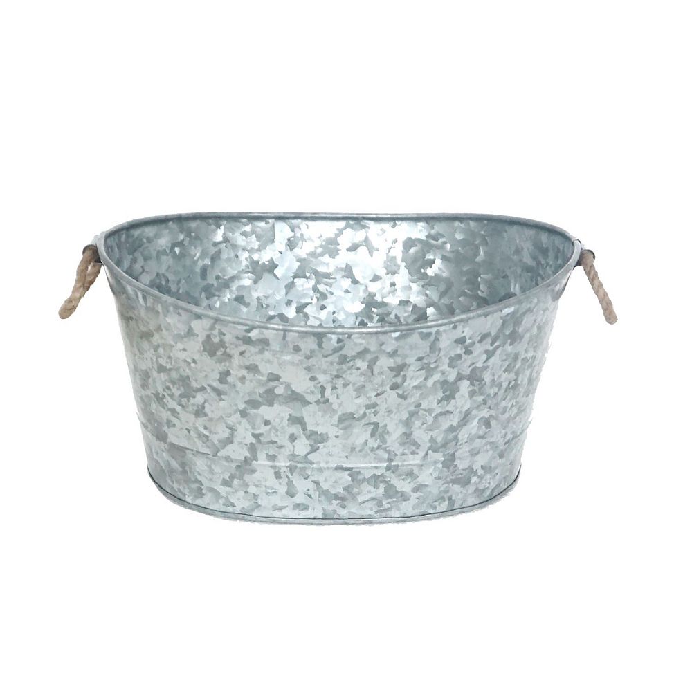 IH Casa Decor Galvanized Oval Bucket With Handle The Home Depot Canada