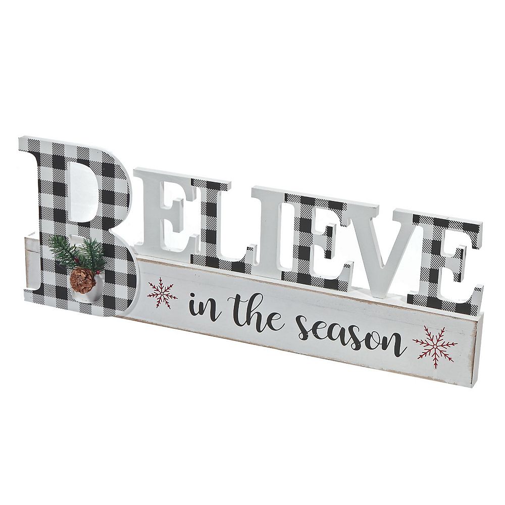 IH Casa Decor White Buffalo Word Stand (Believe In The Season) The