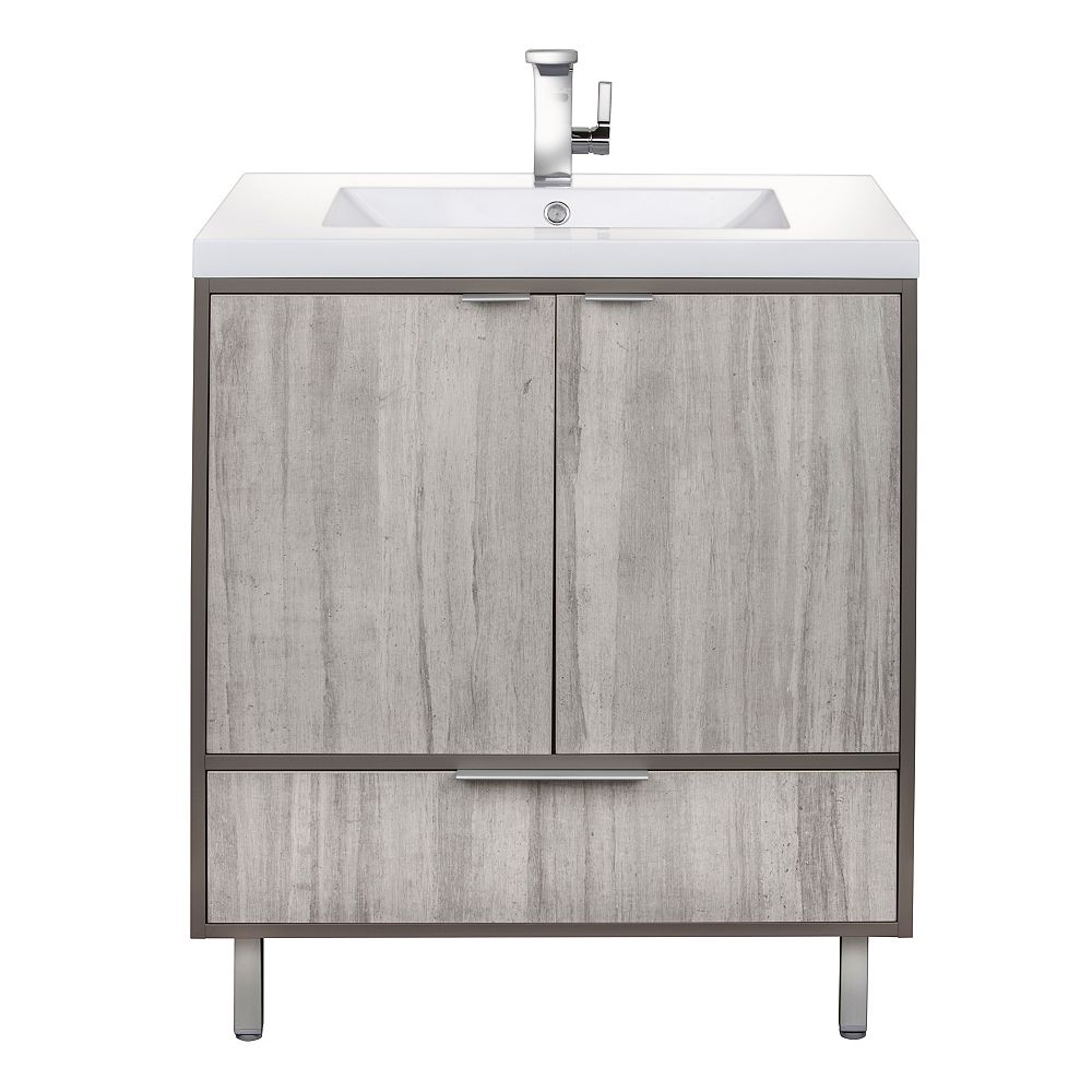 Cutler Kitchen Bath London 30 Inch W X H 21 D 2 Dr 1 Drw Single Sink Free The Home Depot Canada Cutler Kitchen Bath London 30 Inch W, Bathroom Cabinet Home Depot Canada