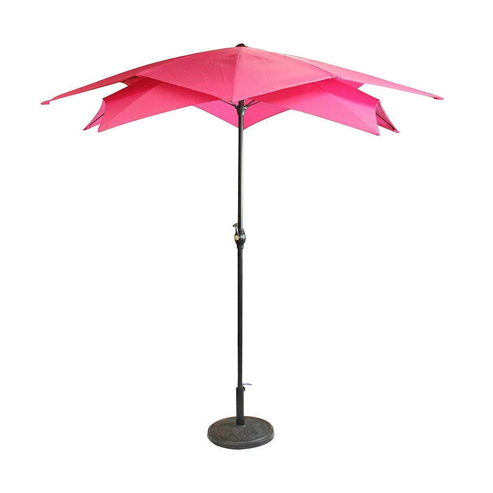 Northlight 8.85ft Outdoor Patio Lotus Umbrella with Hand Crank Pink ...