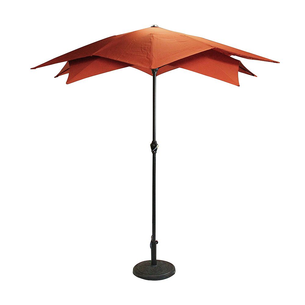 Northlight 8 85ft Outdoor Patio Lotus Umbrella With Hand Crank Terracotta The Home Depot Canada