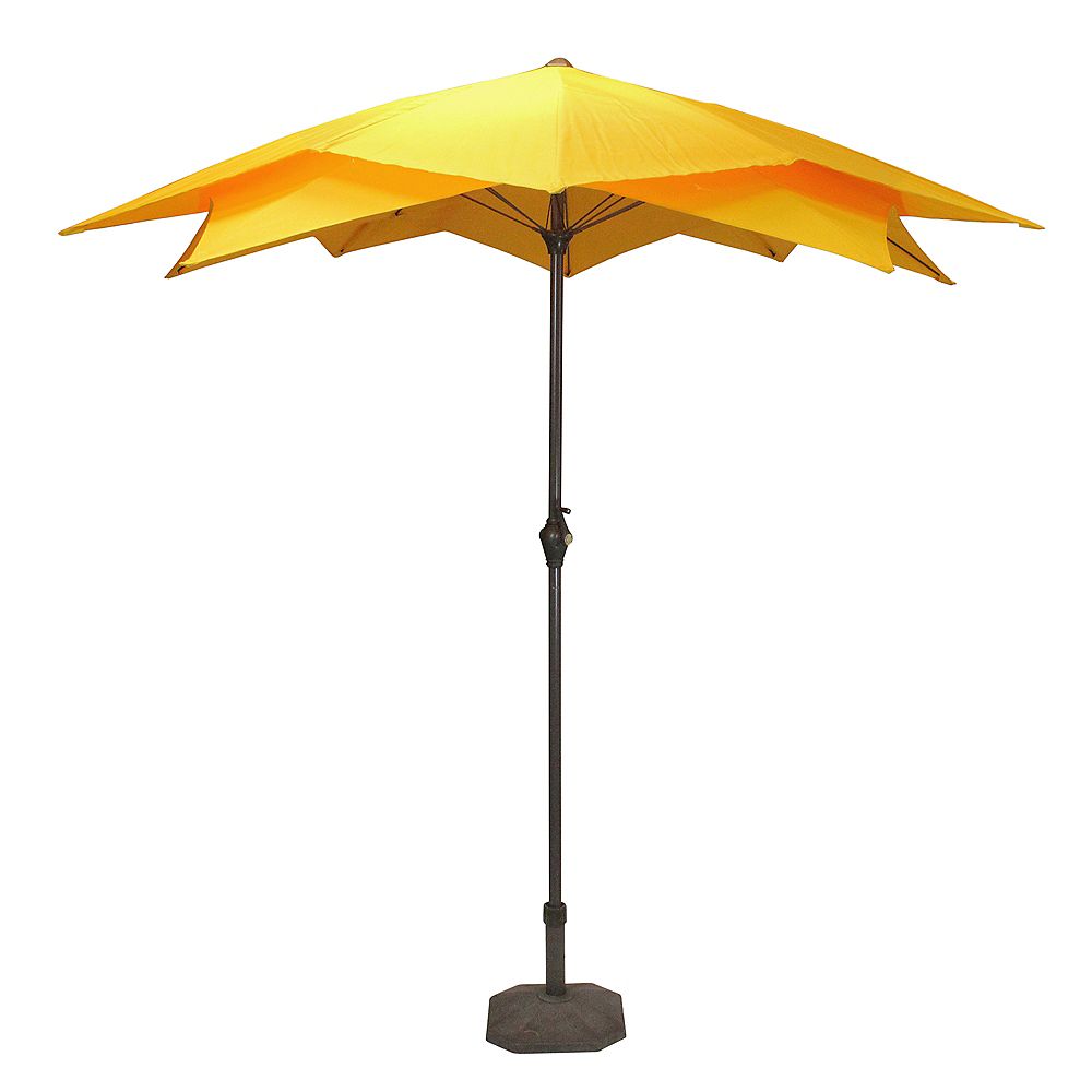 Northlight 8.85ft Outdoor Patio Lotus Umbrella with Hand Crank Yellow ...