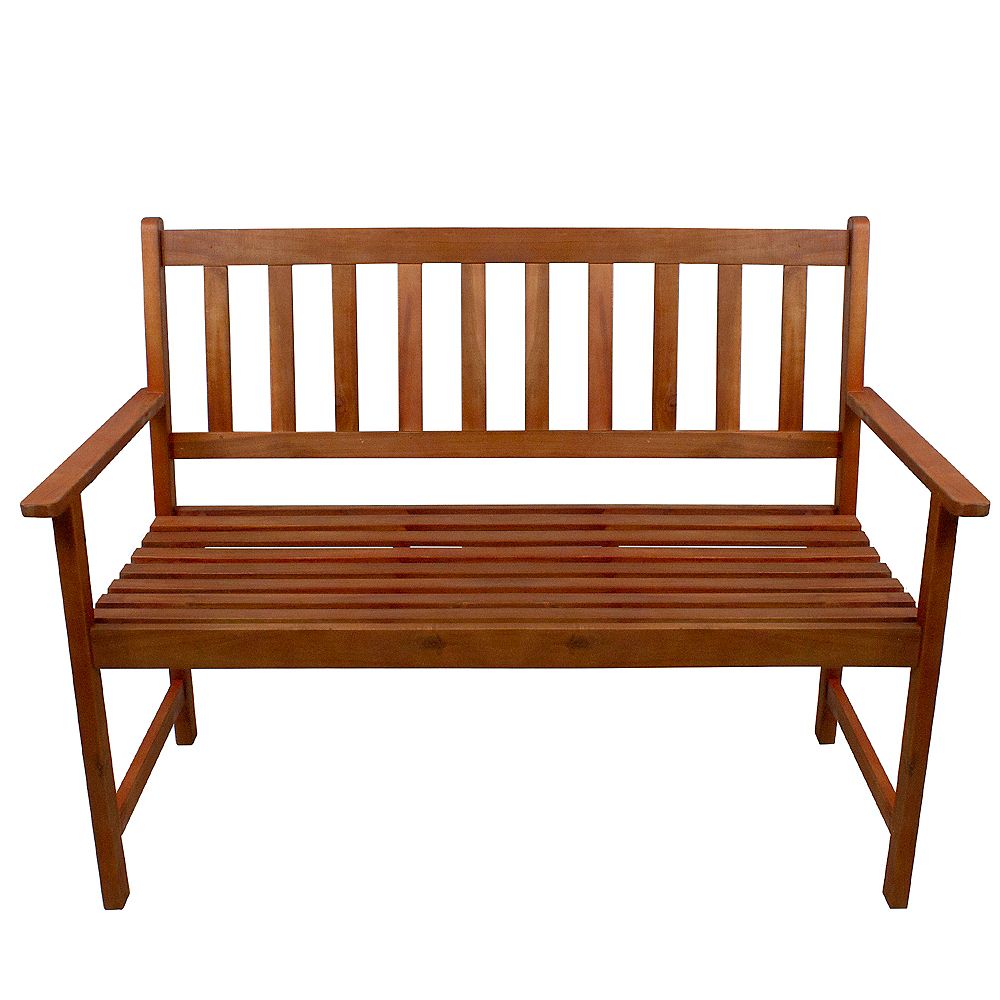 Northlight 48 Light Brown Acacia Wood Outdoor Patio Bench The Home Depot Canada