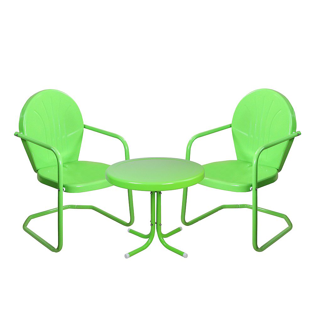 Retro Metal Tulip Chairs, Retro Metal Chairs And Table