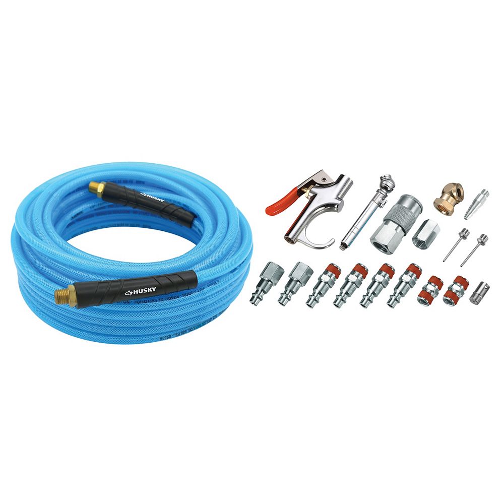 HUSKY 1/4 Inch X 50 ft. Poly Air Hose And Accessory Kit The Home