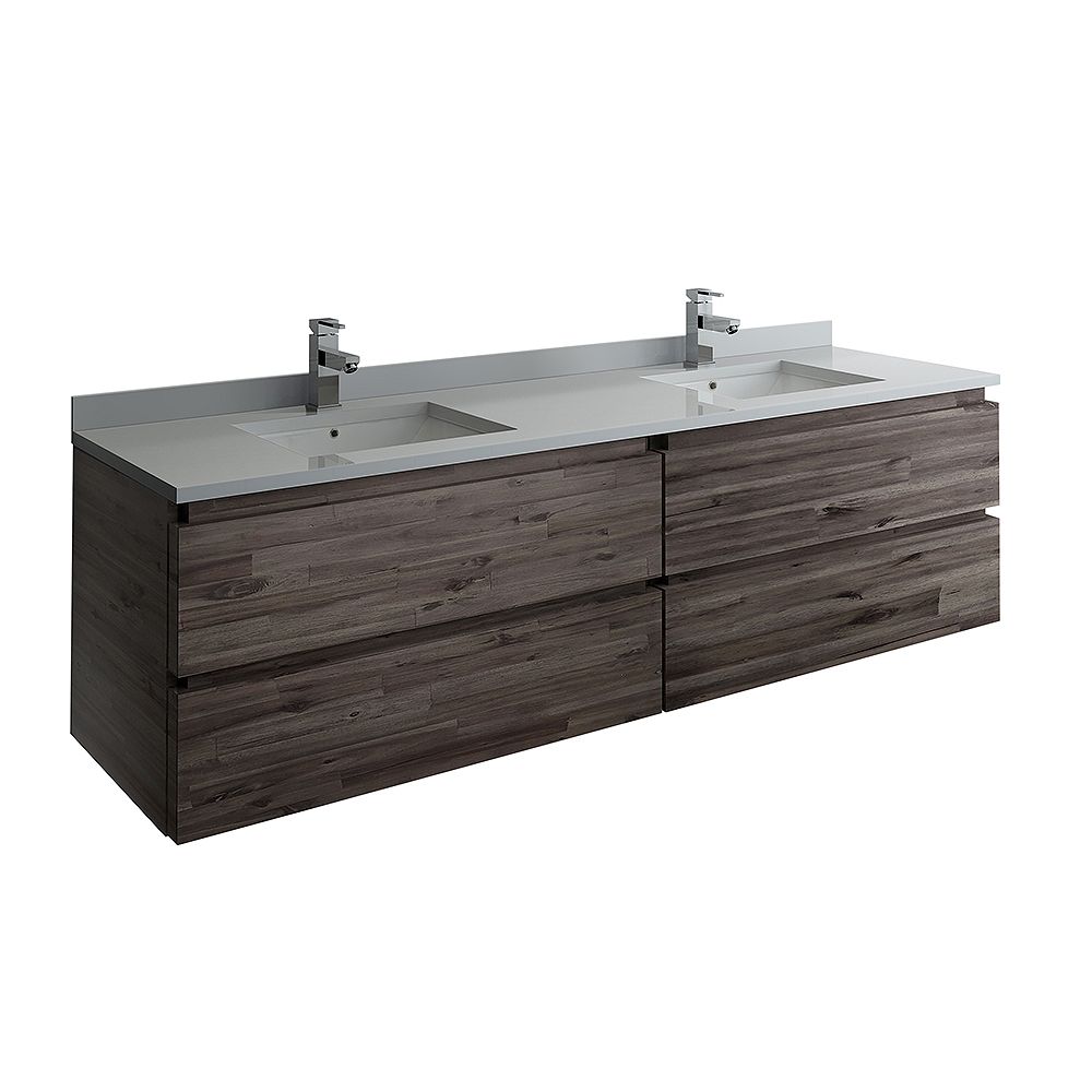 Fresca Formosa 72 Inch Wall Hung Double, 72 Inch Vanity Double Sink Wall Mount