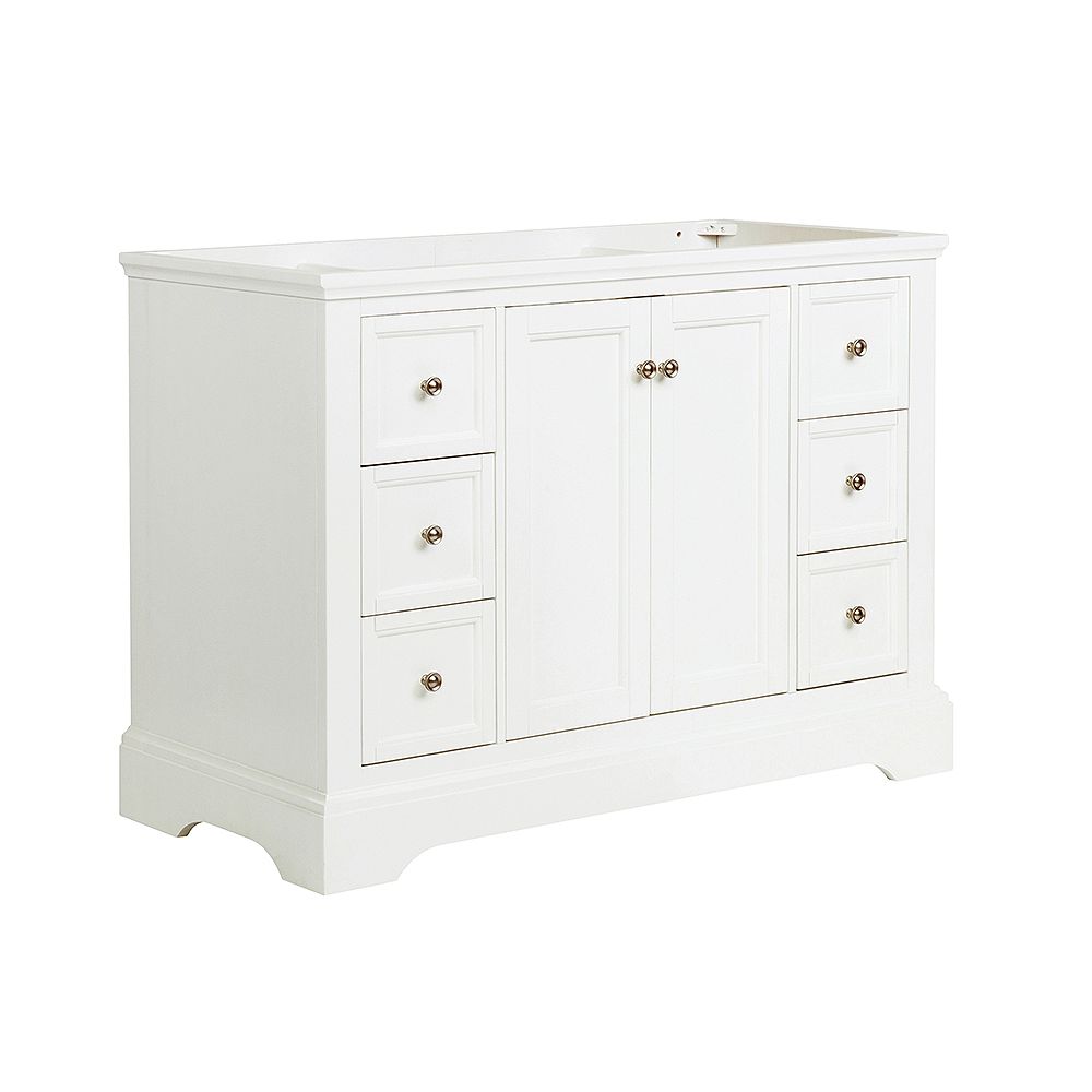 Fresca Windsor 48 Inch Matte White Traditional Bathroom Vanity Only The Home Depot Canada