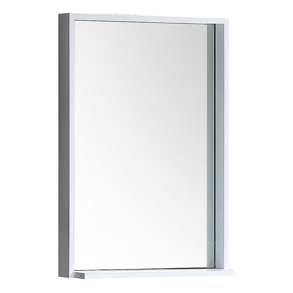 Fresca Allier 22 Inch W X 3150 Inch H Framed Wall Mirror With Shelf In White The Home Depot Canada