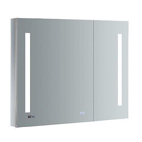 Fresca Tiempo 36 in. W x 30 in. H Recessed or Surface Mount Medicine Cabinet with LED Lighting and Defogger