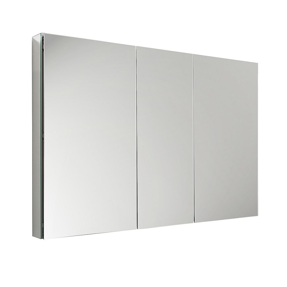Fresca 49 Inch W X 36 Inch H Frameless Recessed Or Surface Mounted Tri View Bathroom Medic The Home Depot Canada