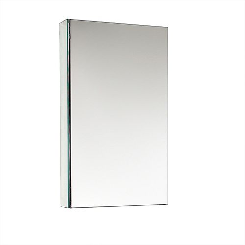 Fresca 15 inch W x 26 inch H x 5 inch D Frameless Recessed or Surface-Mount Bathroom Medicine Cabinet