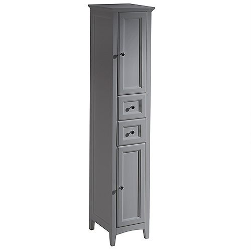 Oxford 14 inch W x 15.75 inch D x 68 inch H Bathroom Linen Storage Cabinet in Gray