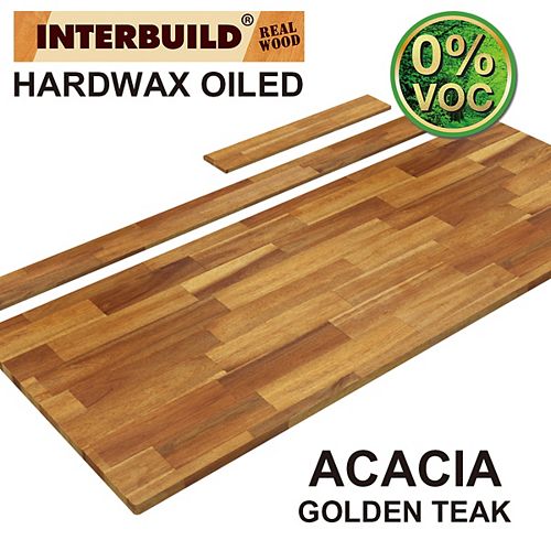 61 x 24 x 1 Acacia Vanity Countertop with Backsplash, Golden Teak