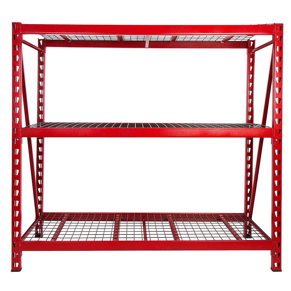 Steelman Étagère de rangement pour support de garage en acier rouge à 3