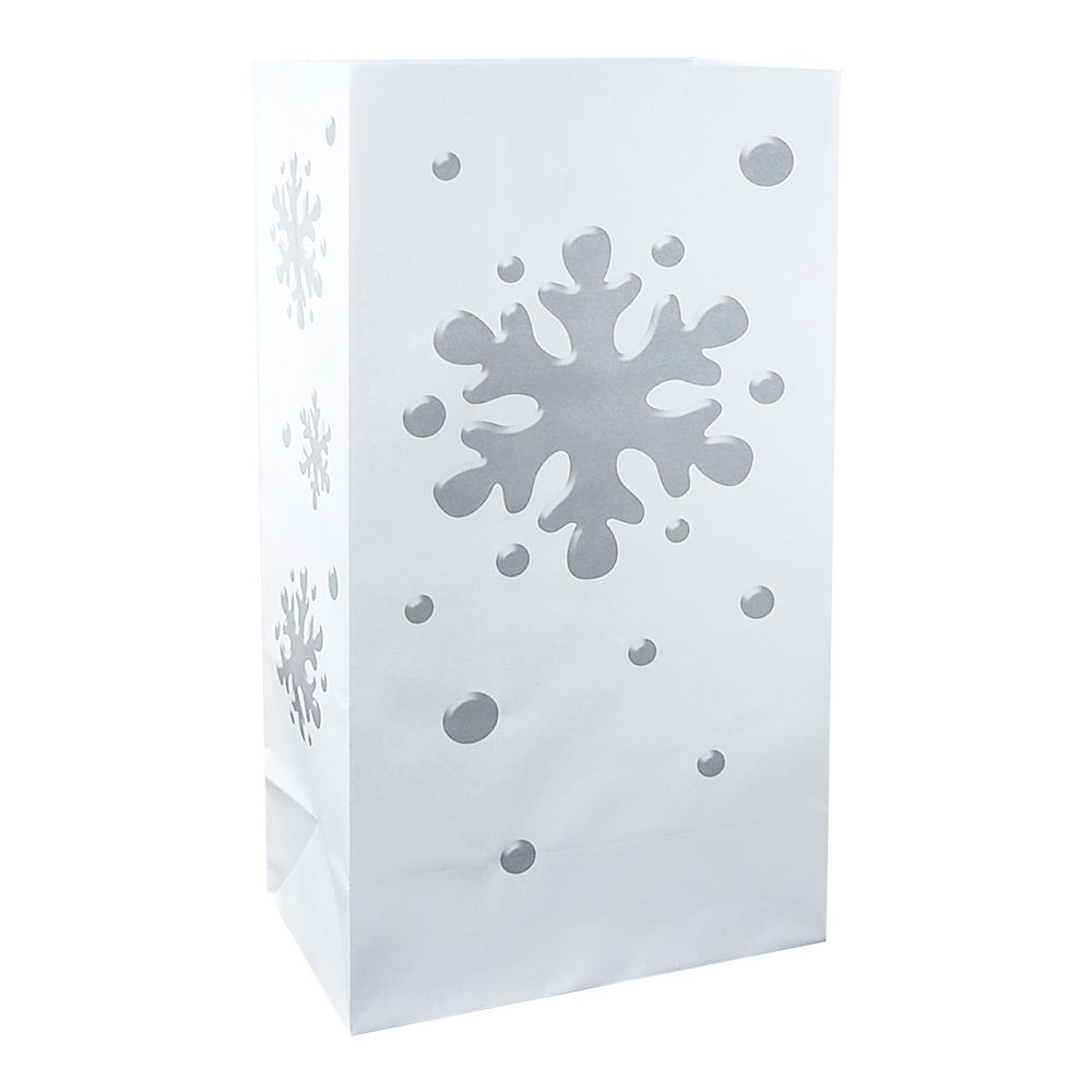 LumaBase Paper Luminaria Bags- Snowflake (24 count) | The Home Depot Canada