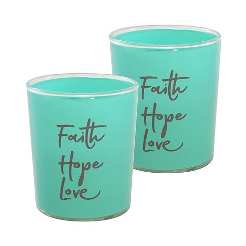 CC Home Furnishings Battery Operated Glass LED Candles - Faith Hope Love (set of 2)