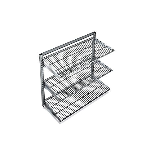 33 inches L x 31.5 inches H Wall Mount Shelving Unit with 3 Steel Wire Shelves & Mounting Hardware