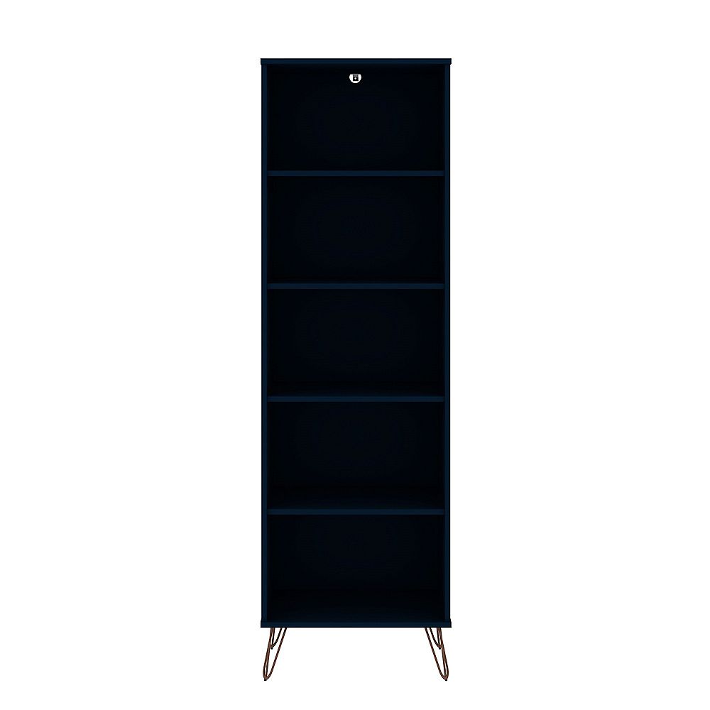 Manhattan Comfort Rockefeller Bookcase 2.0 in Tatiana Midnight Blue