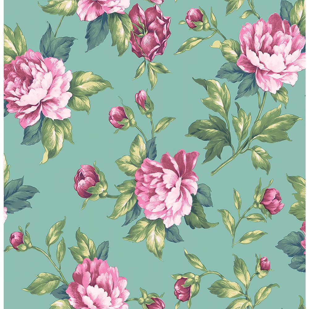 Brewster Home Fashions Catherine Green Floral Wallpaper | The Home
