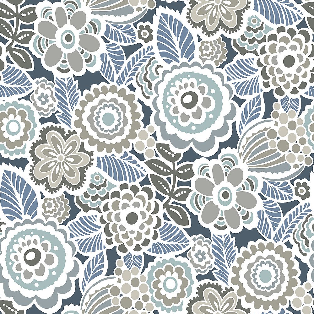 NuWallpaper Dream On Navy Peel & Stick Wallpaper | The Home Depot Canada