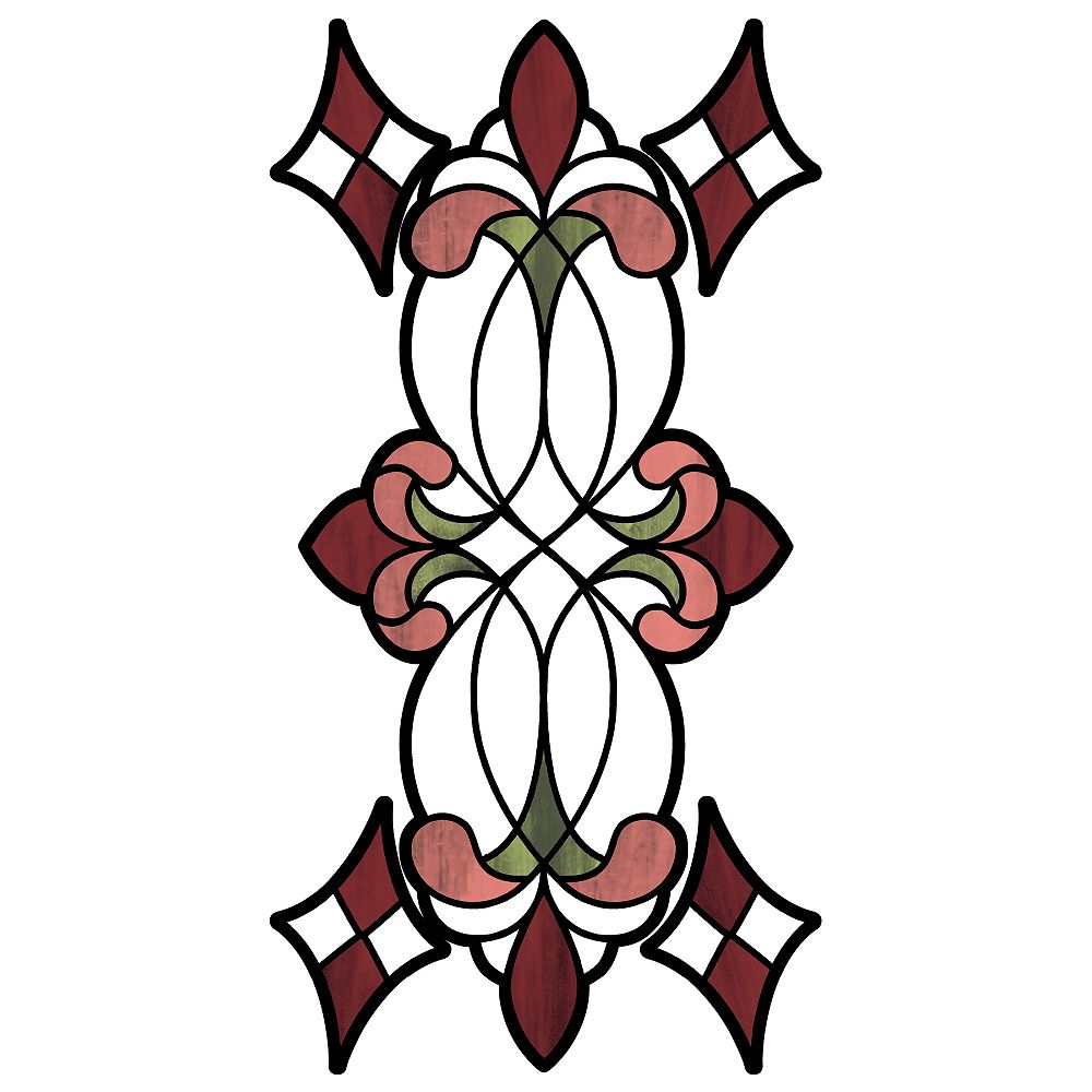 InHome Red Vineyard Stained Glass Decal Set of 2 The Home Depot Canada