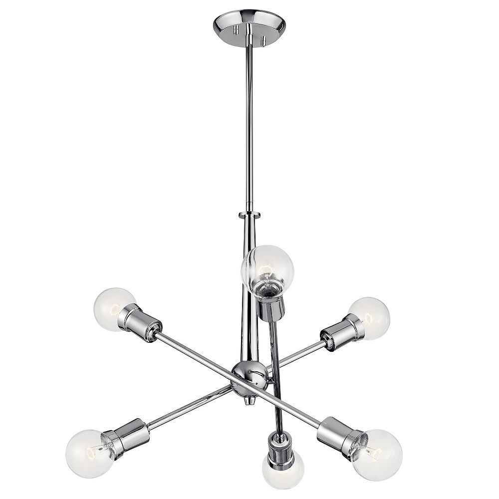 Kichler Armstrong 6Light Chrome Chandelier The Home Depot Canada