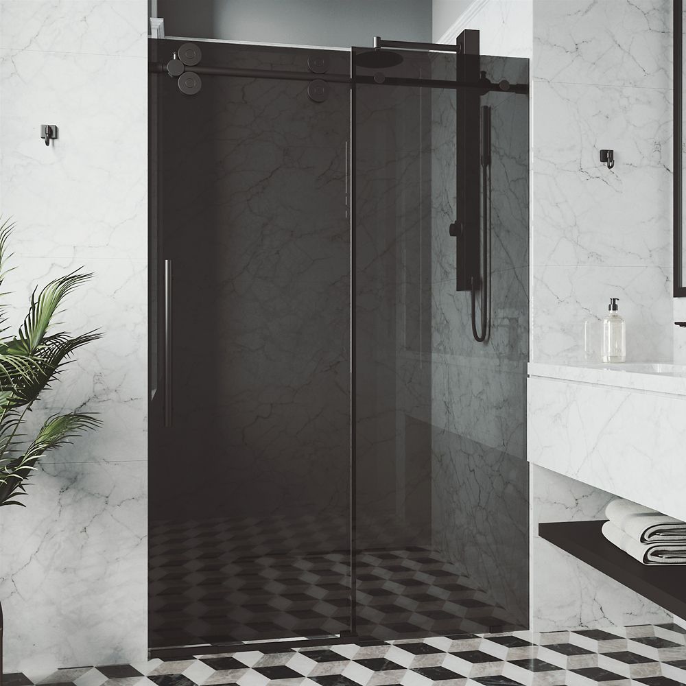 VIGO Elan 56 To 60 In W X 74 In H Sliding Frameless Shower Door In   P 1001600872 