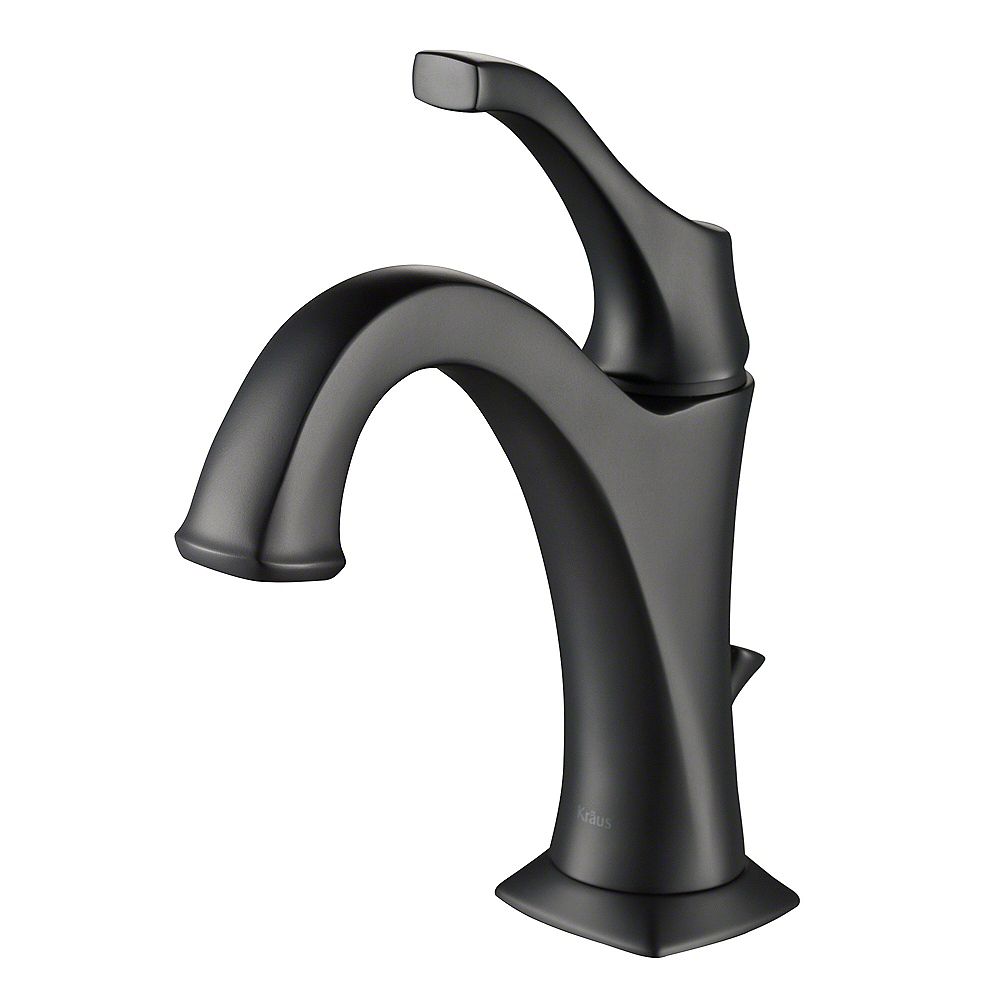 Kraus Arlo Single Hole Single Handle Bathroom Faucet With Lift Rod Drain And Deck Plate In The Home Depot Canada