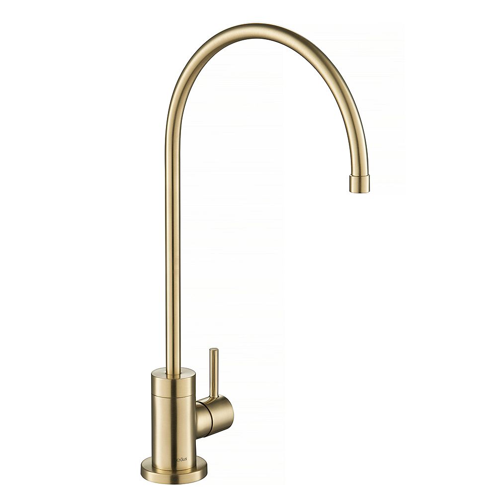 Kraus Purita 100 Lead Free Kitchen Water Filter Faucet In Spot Free Antique Champagne Bro The Home Depot Canada