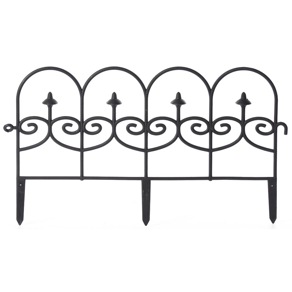 Gardenised Decorative Black Vinyl Garden Patio Lawn Fence Landscape ...