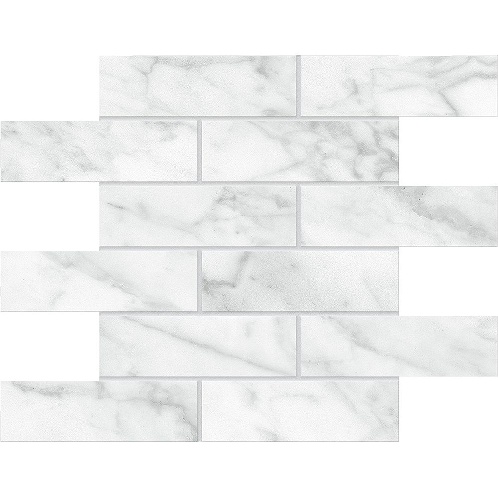 Enigma Riviera Carrara 2-inch x 6-inch Brick Porcelain Mosaics | The ...