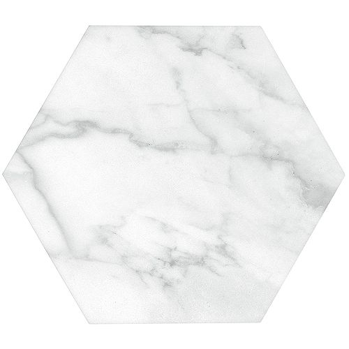 Riviera Carrara 8.5-inch Hexagon Porcelain Tile